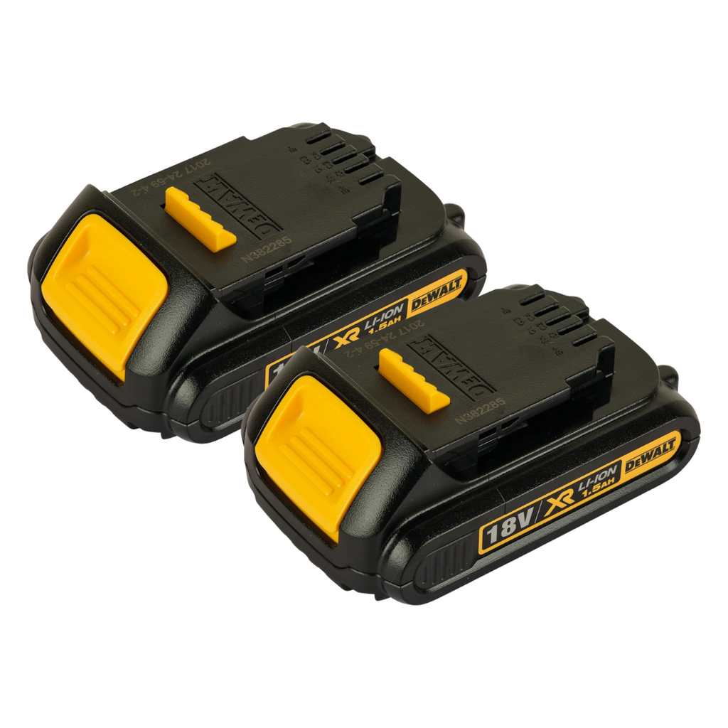 DeWalt 18V XR Lithium-Ion 1.5Ah Battery Pack – Twin Rechargeable Battery Set