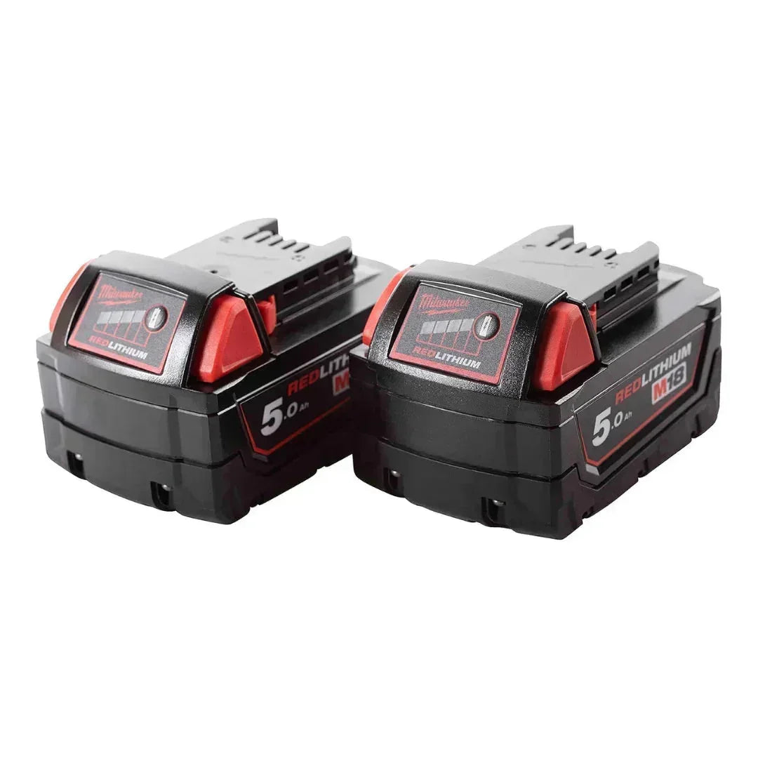 Milwaukee M18B5 18V Li-Ion Batteries – 5.0Ah Twin Rechargeable Battery Pack