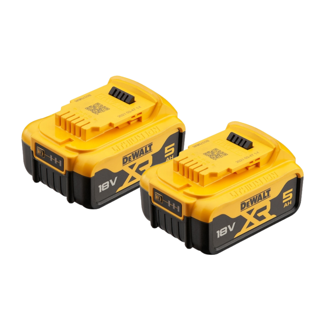 DeWalt 18V XR Lithium-Ion 5.0Ah Battery Pack – Twin Rechargeable Battery Set