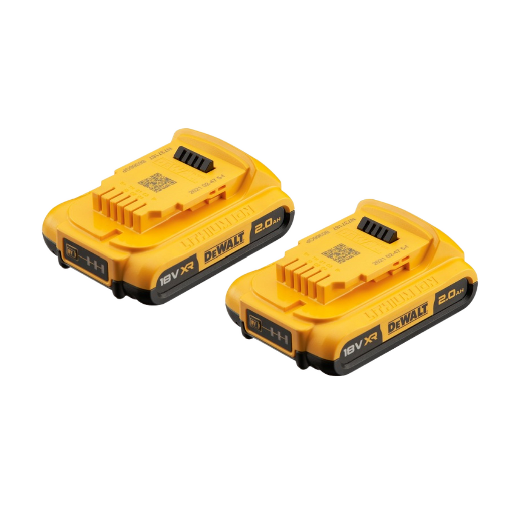 DeWalt 18V XR Lithium-Ion 2.0Ah Battery Pack – Twin Rechargeable Battery Set
