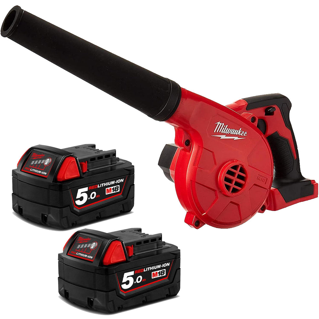 Milwaukee Cordless Leaf Blower Kit with Dual 5.0Ah Li-Ion Batteries – Battery Powered Garden Tool