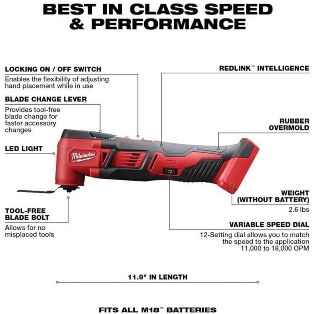 Milwaukee 18V Cordless Multi-Tool Bundle – DTM51Z with Twin 5.0Ah Li-Ion Batteries